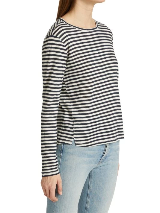 Frame Easy Striped Long-Sleeve Crew Top 6 Frame Easy Striped Long-Sleeve Crew Top - Image 4