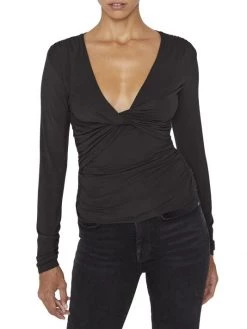 Frame Twisted V-Neck Top -Frame Sales Store unnamed file 2469