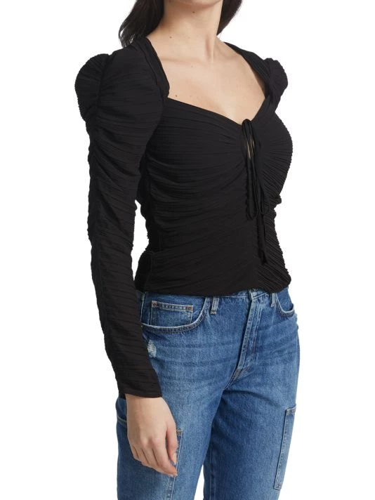 Frame Ruched Tie-Neck Top 6 Frame Ruched Tie-Neck Top - Image 4