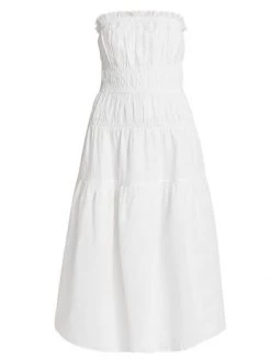 Frame Smocked Midi-Dress