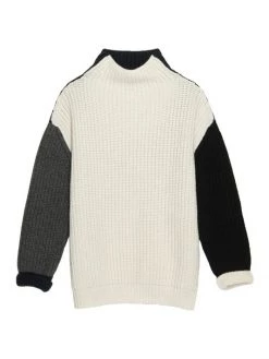 Frame Oversized Colorblocked Wool Sweater
