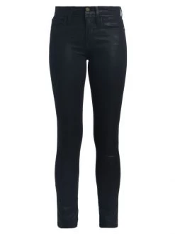 Frame Le Skinny De Jeanne Coated Mid-Rise Jeans
