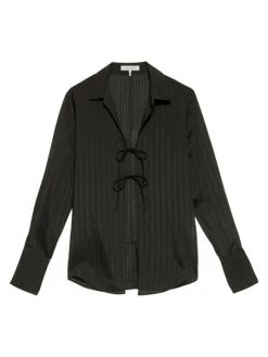 Frame Delicate Tie Front Striped Top