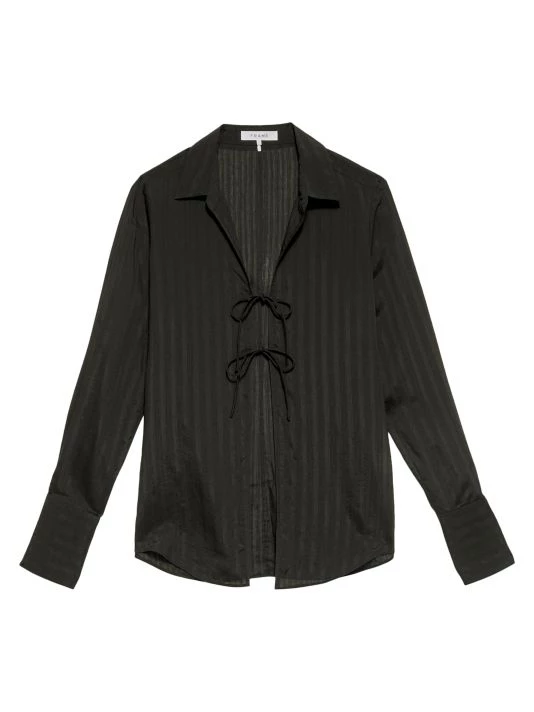 Frame Delicate Tie Front Striped Top 3 Frame Delicate Tie Front Striped Top