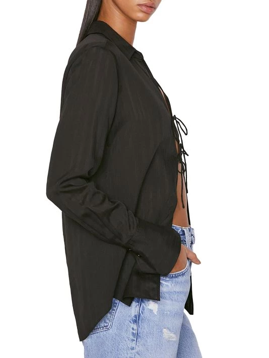 Frame Delicate Tie Front Striped Top 6 Frame Delicate Tie Front Striped Top - Image 4