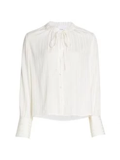 Frame Shirred Silk Blouse