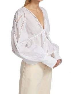 Frame Cropped Inset Lace Blouse -Frame Sales Store unnamed file 2611