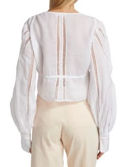 Frame Cropped Inset Lace Blouse -Frame Sales Store unnamed file 2612