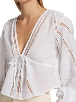 Frame Cropped Inset Lace Blouse -Frame Sales Store unnamed file 2613