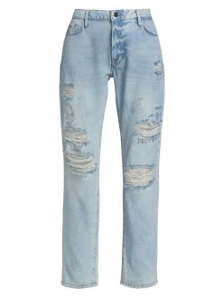 Frame Le Garcon Mid-Rise Distressed Boyfriend Jeans