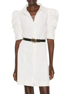 Frame Gillian Cotton Puff-Sleeve Dress