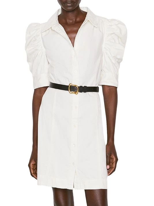 Frame Gillian Cotton Puff-Sleeve Dress 5 Frame Gillian Cotton Puff-Sleeve Dress - Image 3