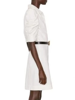 Frame Gillian Cotton Puff-Sleeve Dress 10 Frame Gillian Cotton Puff-Sleeve Dress -Frame Sales Store unnamed file 2682