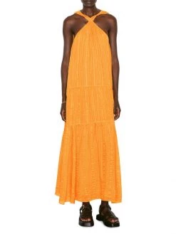 Frame Draped Halter Maxi Dress