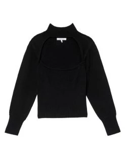 Frame Cut-Out Turtleneck Cashmere-Blend Sweater