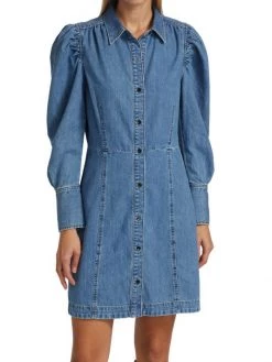 Frame Denim Puff-Sleeve Dress 11 Frame Denim Puff-Sleeve Dress -Frame Sales Store unnamed file 2757