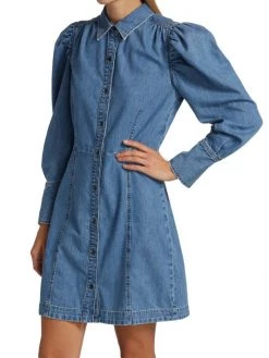 Frame Denim Puff-Sleeve Dress 12 Frame Denim Puff-Sleeve Dress -Frame Sales Store unnamed file 2758