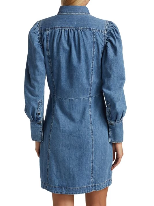 Frame Denim Puff-Sleeve Dress 7 Frame Denim Puff-Sleeve Dress - Image 5