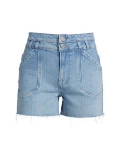 Frame Double-Button Denim Shorts