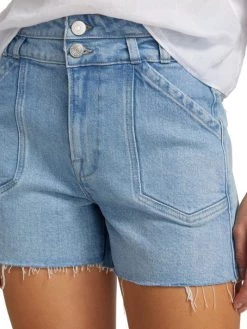 Frame Double-Button Denim Shorts -Frame Sales Store unnamed file 2777