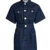 Frame Mixed Media Denim Minidress