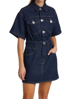 Frame Mixed Media Denim Minidress -Frame Sales Store unnamed file 2791