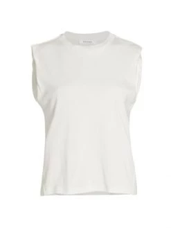 Frame Rolled-Trim Muscle T-Shirt Vintage Blanc