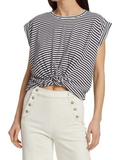 Frame Knotted Cotton T-Shirt -Frame Sales Store unnamed file 2850