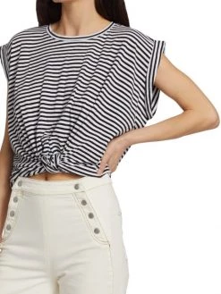 Frame Knotted Cotton T-Shirt -Frame Sales Store unnamed file 2853