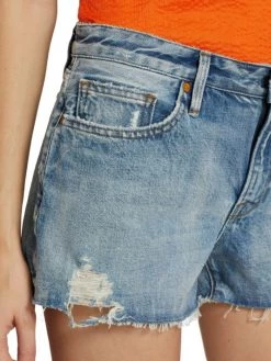 Frame La Grand Garçon High-Rise Distressed Biodegradable Cut-Off Denim Shorts -Frame Sales Store unnamed file 2892