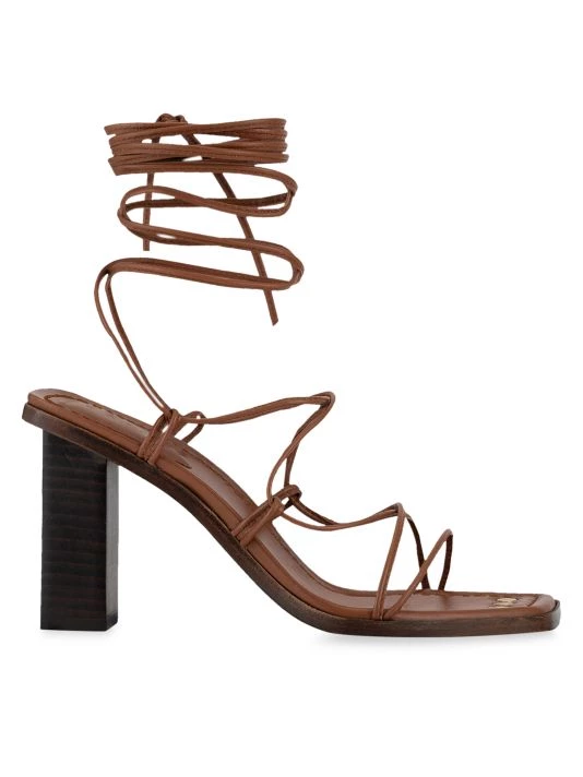Frame Le Doheny Ankle-Wrap Leather Sandals Garnet 8 Frame Le Doheny Ankle-Wrap Leather Sandals Garnet - Image 6