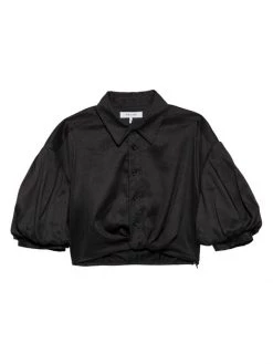 Frame Voluminous Twist-Front Top Noir