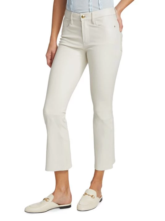 Frame Le Crop Leather Flared Leg Pants 6 Frame Le Crop Leather Flared Leg Pants - Image 4