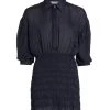 Frame Smocked Shirtdress Noir