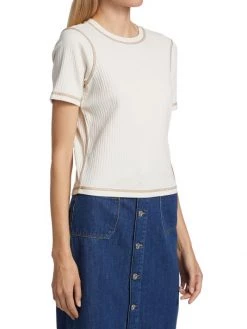 Frame Contrast Stitch Rib-Knit T-Shirt -Frame Sales Store unnamed file 434