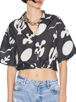 Frame Cropped Twist-Front Shirt -Frame Sales Store unnamed file 545
