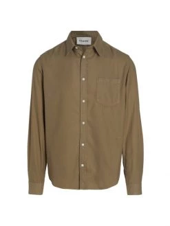 Frame Brushed Flannel Button-Up Shirt For Men Navy -Frame Sales Store unnamed file 556