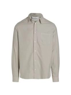 Frame Brushed Flannel Button-Up Shirt For Men Navy -Frame Sales Store unnamed file 557