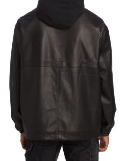 Frame Hooded Drawcord Leather Windbreaker For Men -Frame Sales Store unnamed file 562