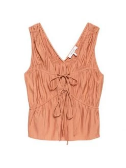 Frame Sleeveless Cinched Crinkled Top Terracotta 8 Frame Sleeveless Cinched Crinkled Top Terracotta -Frame Sales Store unnamed file 595