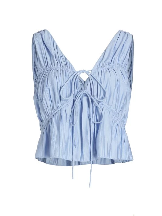 Frame Sleeveless Cinched Crinkled Top Terracotta 6 Frame Sleeveless Cinched Crinkled Top Terracotta - Image 4