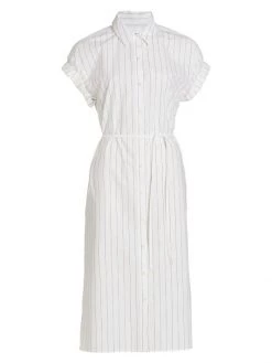 Frame Striped Cotton Shirtdress