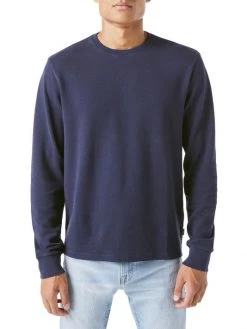 Frame Long-Sleeve Cotton Crewneck Shirt For Men Noir