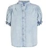 Frame Denim Puff-Sleeve Top
