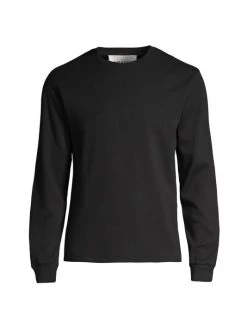Frame Long-Sleeve Cotton Crewneck Shirt For Men Noir -Frame Sales Store unnamed file 62