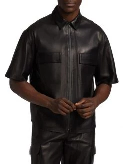 Frame Bonded Leather Zip-Up Shirt For Men -Frame Sales Store unnamed file 620