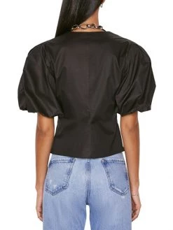 Frame Puff-Sleeve Tie Cotton Top -Frame Sales Store unnamed file 692