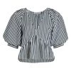 Frame Cropped Striped Puff-Sleeve Top 1 Frame Cropped Striped Puff-Sleeve Top -Frame Sales Store unnamed file 716