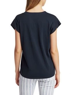 Frame Le Mid Rise V-Neck Tee Noir -Frame Sales Store unnamed file 727