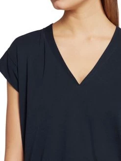 Frame Le Mid Rise V-Neck Tee Noir -Frame Sales Store unnamed file 728